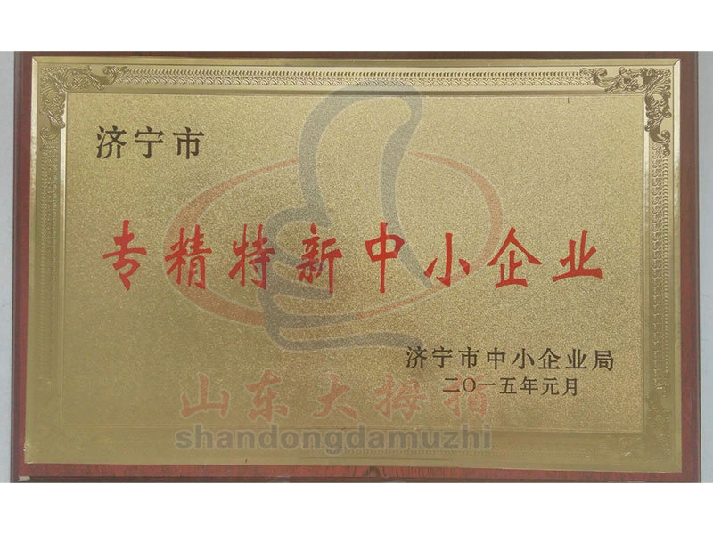 市级专新特新企业证书